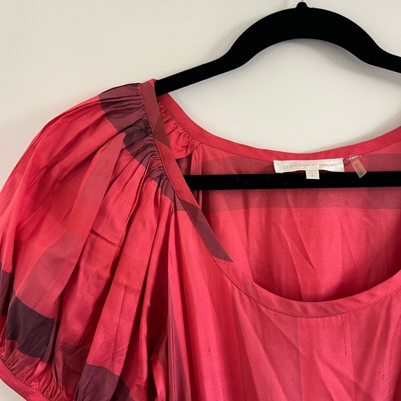 LoveShackFancy Red Plaid Silk Dress for Holidays - 2 - Picture 5 of 9